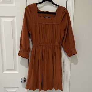 Madewell Rust Long Sleeve Dress